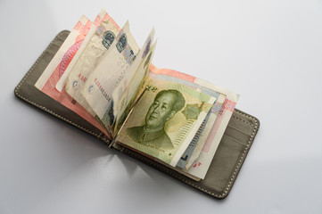 Chines money on the light background.
