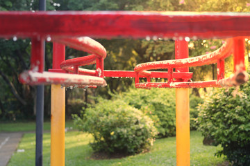 Hang on bar for kid playing in public park