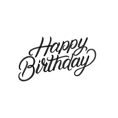 Happy Birthday hand written lettering.