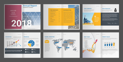 Annual report for company profile & advertising agency brochure, Suitable for professional introduction of the business and aims to inform the audience about its products and services.