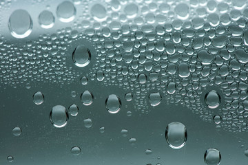 Water drops macro from a plastic bottle fifty megapixels