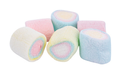 marshmallows on white background
