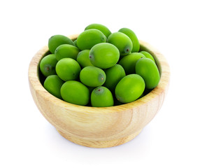 lotus seed in bowl isolated on white background