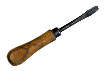 Antique screwdriver with wooden handle