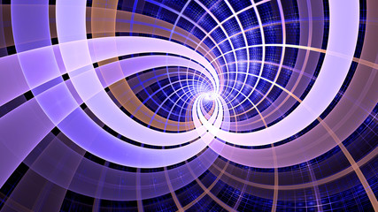 Naklejka premium Abstract fractal background made out of interconnected spirals in shining purple,orange