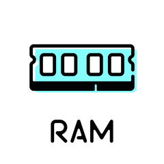 memory stick computer part pictogram with text label