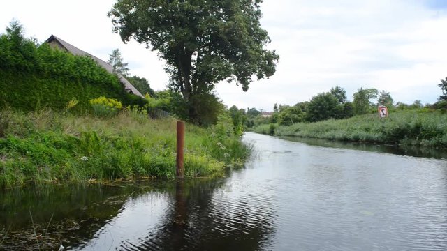 Templin, Germany, Uckermark region, the canal in Templin nature and water