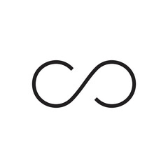 simple infinity thin line symbol logo vector
