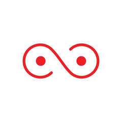 simple infinity dots thin line symbol logo vector