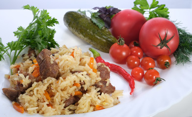 pilaf with lamb and vegetables