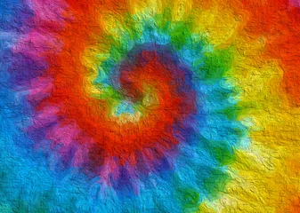 Papier Peint photo Mélange de couleurs tie dye numérique peinture comme illustration abstrait du style de texture aquarelle