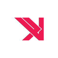 letter v geometric arrow overlapping logo vector