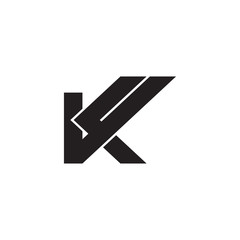 letter k check mark geometric logo vector