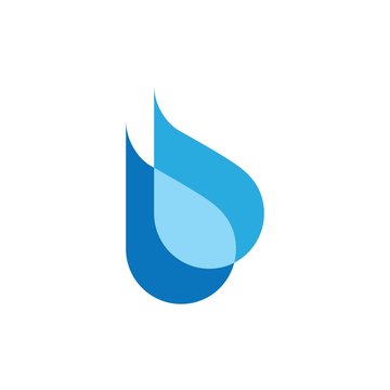 letter bb blue drop water simple logo vector