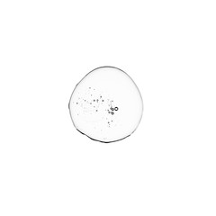 Transparent drop of face wash gel on white background