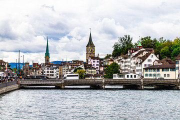 Fototapeta na wymiar View on Zurich city panorama
