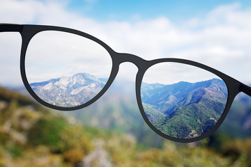 Bright nature though eyeglasses