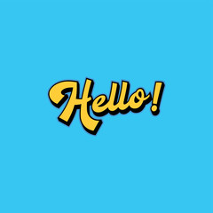 Hello greeting text lettering vector poster