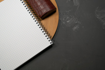 Squared notepads against the background