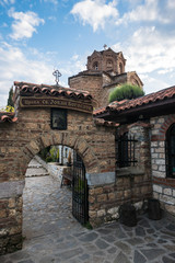 Fototapeta na wymiar gate leading to the monastery of Saint John of Kaneo in Ohrid, Northern Macedonia