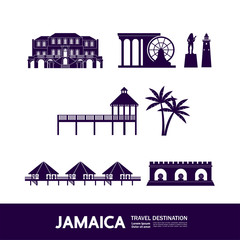Jamaica travel destination grand vector illustration.