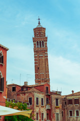 leaning tower in venice santo stefano campanile