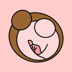 dad mom and baby family love hug vector illustration design logo icon symbol