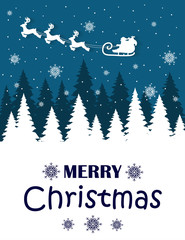 Fototapeta na wymiar Santa Claus on the sky in winter season.Merry Christmas and Happy New Year. paper art design.Vector EPS 10.