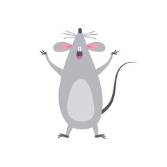 Vector pretty mouse isolated on white background