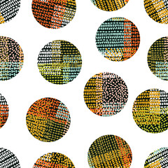 Seamless pattern with bright circles. Can be used for wallpaper, pattern fills, web page background, surface textures.