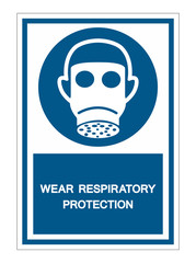Wear Respiratory Protection Symbol Sign Isolate On White Background,Vector Illustration EPS.10