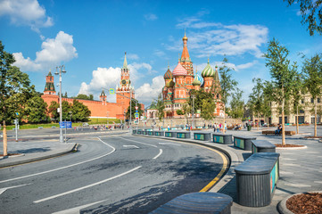 Вид на Кремль из Зарядья View of the Moscow Kremlin from Zaryadye Park