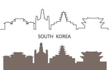 South Korea logo. Isolated South Korean architecture on white background
