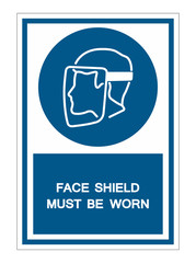 Symbol Face Shield Must Be Worn sign Isolate On White Background,Vector Illustration EPS.10