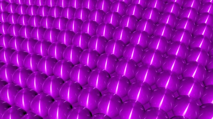 Bright colorful, dynamic and shiny solid spheres floating in a wavy background.