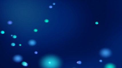 Dark blue bokeh background with blurred glowing bluish spheres