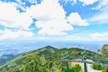 Fototapeta na wymiar Nature Scenery with Cable Cars to the Top of Ba Na Hills