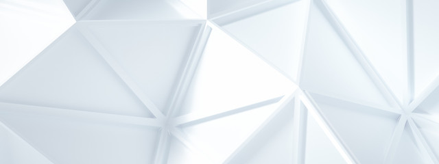 Obraz premium White background with crystals, triangles. 3d illustration, 3d rendering.