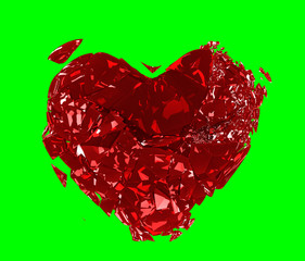 Style diamond red fragmented heart
