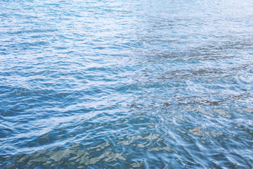 Fototapeta na wymiar Blue sea water. Ocean surface for natural background.