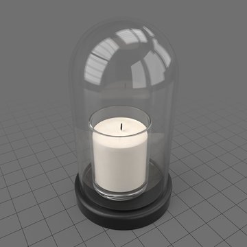 Candle in glass dome