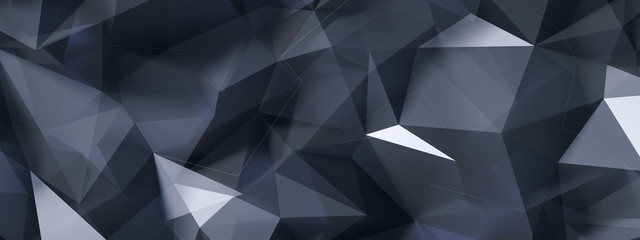 Obraz premium Black gray background with crystals, triangles. 3d illustration, 3d rendering.