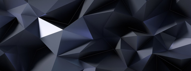 Obraz premium Black gray background with crystals, triangles. 3d illustration, 3d rendering.