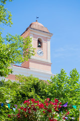 Tower of a church in Nuoro, Sardinia, Italy
