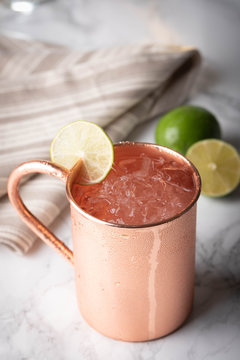classic moscow mule on marble background
