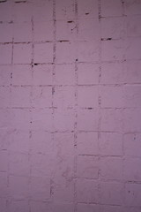 Red painted tile on the wall