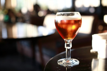 Glass of Beer on table