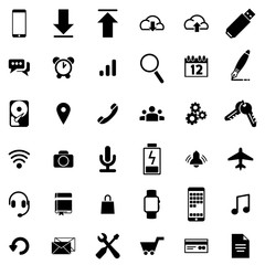 Organizer icon set on white background