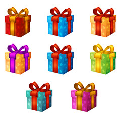 set vector gift box