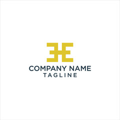 Obraz premium letter E monoline vector graphic minimalist